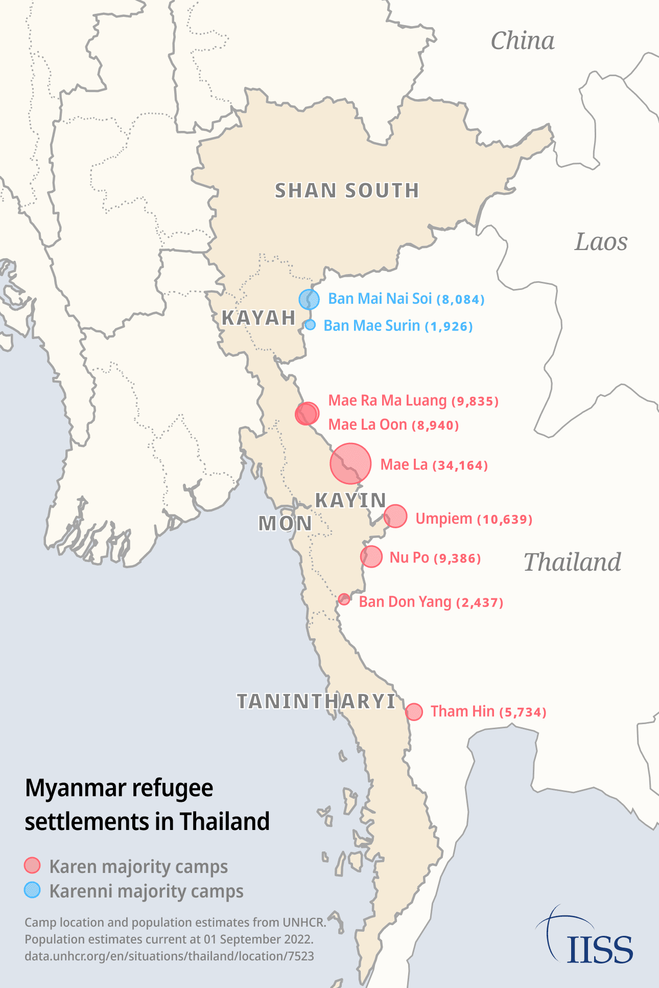 Myanmar refugee settlements in Thailand